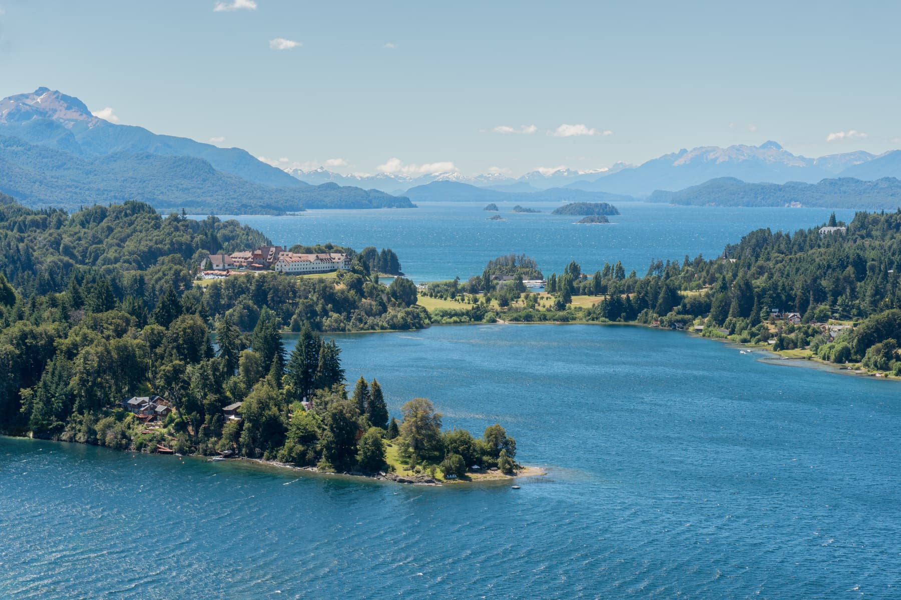 The Llao Llao peninsula and Lake Nahuel Huapi from above